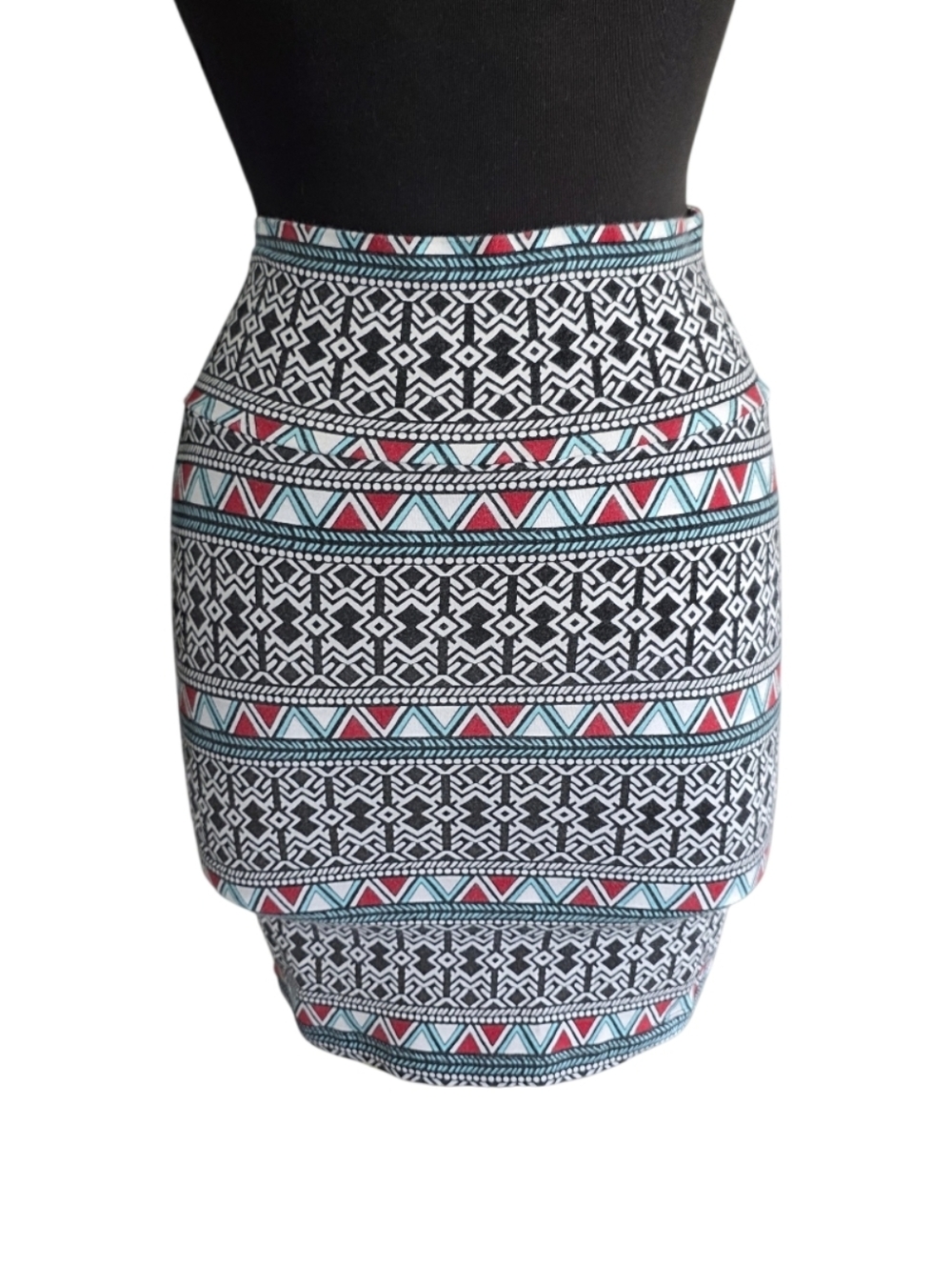 Charlotte Russe Medium Y2K Aztec Print Mini Skirt 2000s Festival Bodycon Baddie